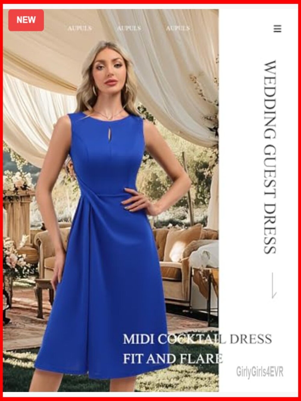 Sleeveless Midi Formal Dress with Keyhole and Back V-Neck - Picture 2 of 7